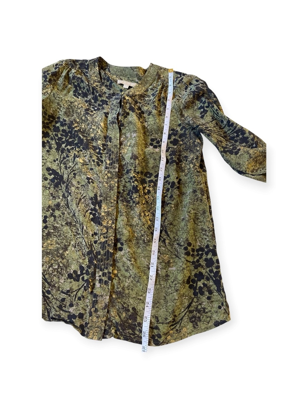 Banana Republic 100% Silk Floral Tunic Button Down Blouse Size 4 - Picture 6 of 11